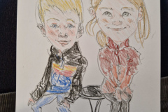 Karikatur-von-zwei-Kindern